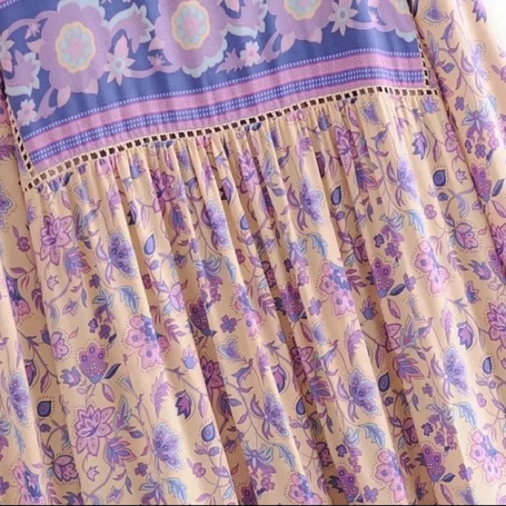 HP🎉Boho Chic Gypsy Vintage Floral Maxi Dress - Picture 8 of 13
